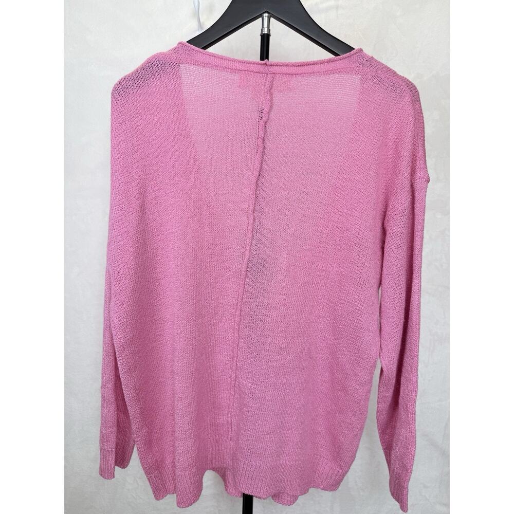 Saltwater Luxe Cardigan Women’s Sz M Delby Open Knit Button Front Rolled Hem - Picture 3 of 10